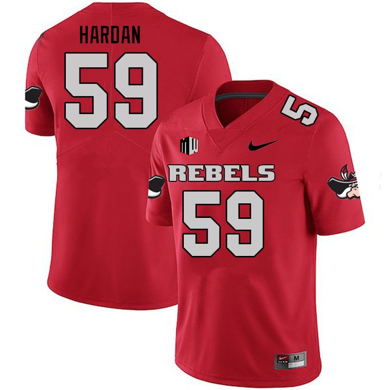 Men #59 Walker Hardan UNLV Rebels College Football Jerseys Sale-Scarlet